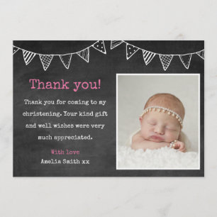 Girls Christening/Baptism Thank You card