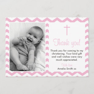 Girls Christening/Baptism Thank You card
