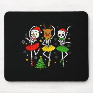 Girls Christmas Ballet Skeleton Ballerina Women Sk Mouse Pad