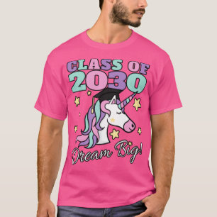 Girls Class of 2030 Grow With Me Magical Unicorn T-Shirt