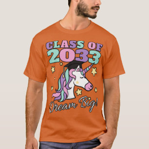 Girls Class of 2033 Grow With Me Magical Unicorn T-Shirt
