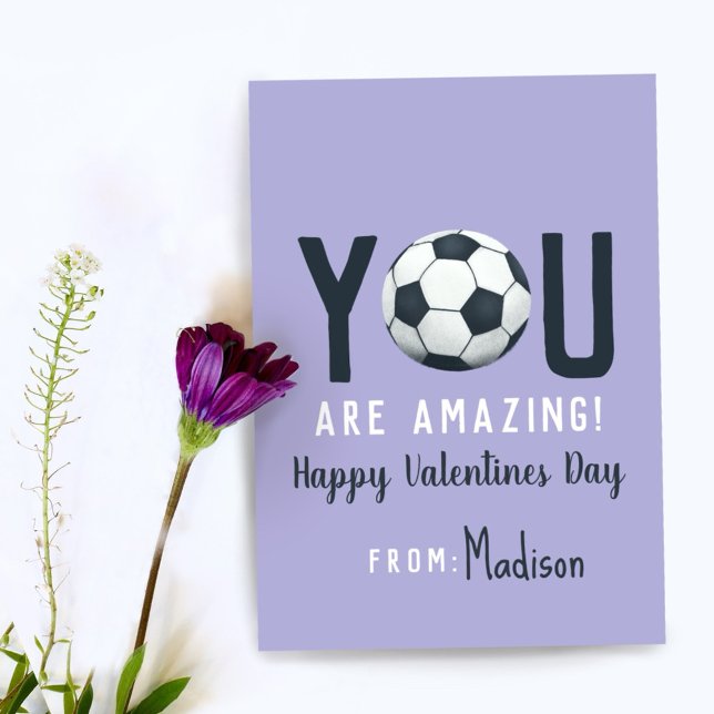 Girls Classroom Soccer Valentines Card  (Creator Uploaded)