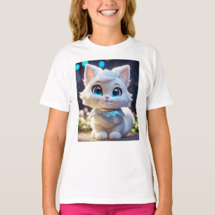 Girls Clothing Template Kitten Girls Kids T-Shirt