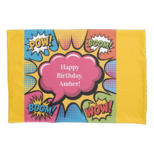 Girls’ Colorful Pop Art Birthday Party Gift Pillowcase