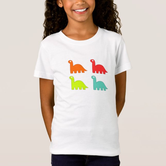 Girls Colourful Dinosaur Shirt (Front)