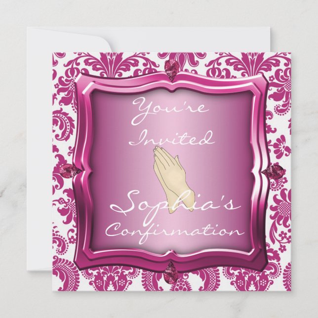 GIRLS CONFIRMATION ELEGANT INVITATIONS (Front)