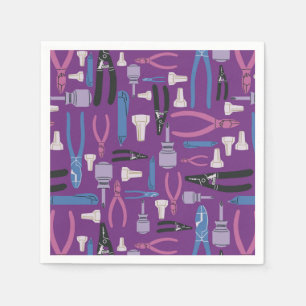 Girls Construction Electrical Party Napkins