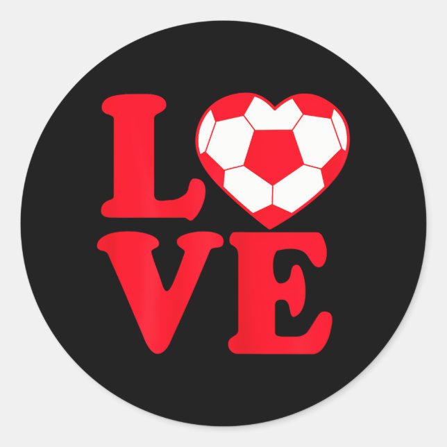 Girls Cool I Love Soccer Classic Round Sticker (Front)