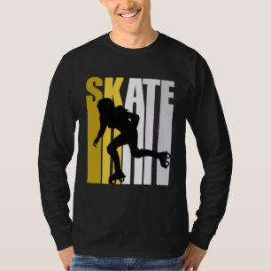 Girls Cool Retro Pink Inline Skating Skater Daught T-Shirt