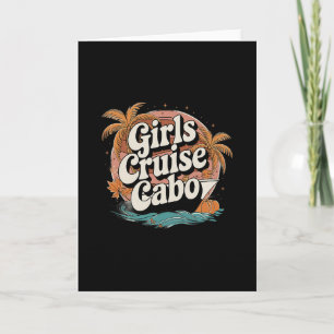 Girls Cruise Cabo Thanksgiving Fall Retro Vintage Card
