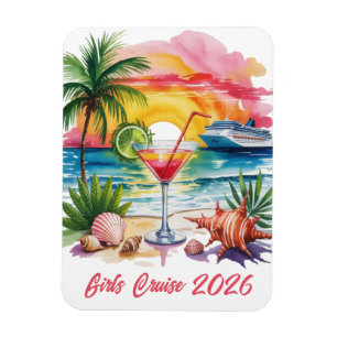 Girls Cruise Ship Stateroom Magnet