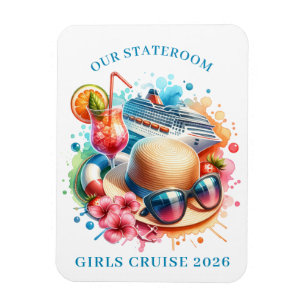 Girls Cruise Ship Stateroom Magnet