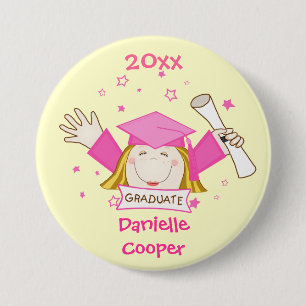 Girl's Custom Kindergarten Graduation Button