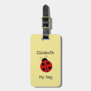 Girl's Custom Name with Ladybug Luggage Tag