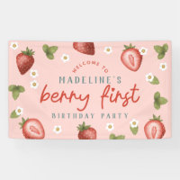 Girls Cute Berry First Kids First Birthday Welcome