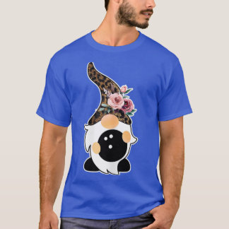 Girls Cute Bowling Gnome With Leopard T T-Shirt