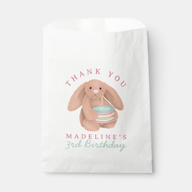 Girls Cute Bunny Girls Whimsical Birthday Favour Bags (Front)