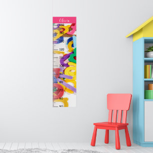 Girls Cute Colorful Alphabet Growth Chart Metric