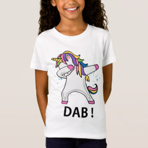Girls cute dabbing unicorn stars t-shirt
