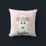 Girls Cute Farm Watercolor Flowers Sheep Kids Cushion<br><div class="desc">This modern and girly kid's throw pillow features a beautiful, hand painted white sheep with a gorgeous wreath of flowers in her hair. This floral watercolor lamb design also features a place for you to add your girl's name in elegant typography. The perfect farm animal design for your little one's...</div>