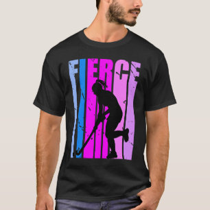 Girls Cute Fierce Field Hockey Birthday Colourful  T-Shirt