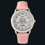 Girls Cute Floral Panda Bear and Name Kids Watch<br><div class="desc">This cute and girly kid's watch features a beautiful,  hand painted panda bear holding a bunch of flowers. This floral watercolor design also features a place for you to add your girl's name. Perfect for any kid's first watch!</div>