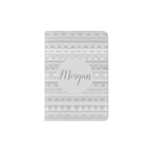 Girls Cute Grey Tribal Zigzag Pattern with Name