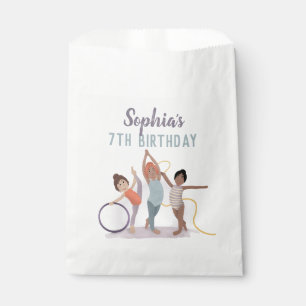 Girls Cute Modern Purple Gymnastics Kids Birthday Favour Bags