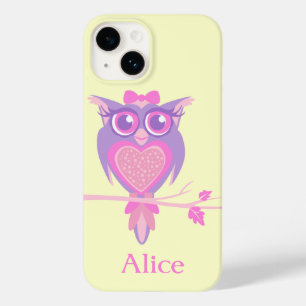Girls cute owl purple yellow name ipod case