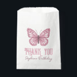 Girls Cute Pink Butterfly Kids Birthday Thank You Favour Bags<br><div class="desc">This cute and girly kids birthday favour bag design features a magical watercolor butterfly,  and can be personalised with your child’s name. The perfect whimsical purple and pink design for your little one's birthday,  a great way of saying thank you to guests!</div>