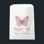 Girls Cute Pink Butterfly Kids Birthday Thank You Favour Bags<br><div class="desc">This cute and girly kids birthday favour bag design features a magical watercolor butterfly,  and can be personalised with your child’s name. The perfect whimsical purple and pink design for your little one's birthday,  a great way of saying thank you to guests!</div>