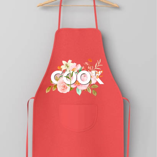 Girls Cute Pink Floral COOK Apron (Creator Uploaded)