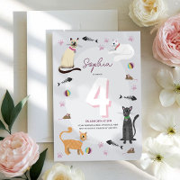 Girls Cute Pink Kitty Cat Kids Birthday