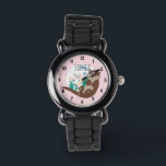Girls Cute Pink River Otter Flowers and Name Kids Watch<br><div class="desc">This gorgeous and girly kids watch features a beautiful,  hand drawn river otter cartoon with flowers and river-weed. This lovely design also features a place for you to add your girl's name. The perfect otter themed,  wildlife design for your little one!</div>