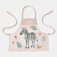 Girls Cute Pink Safari Zebra and Flowers