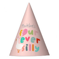 Girls Cute Pink Silly Goose 4th Birthday