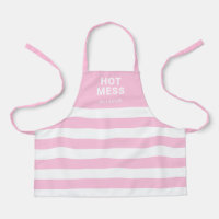 Girls Cute Pink Stripes Hot Mess Personalised Kids