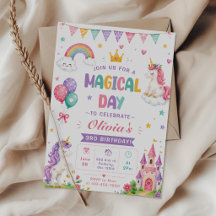Girls Cute Pink Unicorn Kids 3rd Birthday