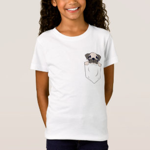 Girls Cute Pug in your Pocket T-Shirt
