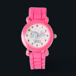Girls Cute Rainbow Narwhal Cartoon and Name Kids Watch<br><div class="desc">This gorgeous kids' watch features an adorable, hand drawn rainbow narwhal cartoon. This lovely colourful design also features a place for you to add your girl's name. With clear, easily readable numbers, this 'first' watch is great for those just starting out on learning the time. The perfect ocean themed design...</div>