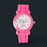 Girls Cute Rainbow Narwhal Cartoon and Name Kids Watch<br><div class="desc">This gorgeous kids' watch features an adorable, hand drawn rainbow narwhal cartoon. This lovely colourful design also features a place for you to add your girl's name. With clear, easily readable numbers, this 'first' watch is great for those just starting out on learning the time. The perfect ocean themed design...</div>