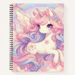 Girls Cute Rainbow Unicorn Notebook