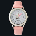 Girls Cute Siamese Cat Cartoon & Name Kids<br><div class="desc">This cute trendy kids watch features a seal point siamese cat cartoon and paw prints, with space to personalise the design with your girls name. With clear, easily readable numbers, this 'first' watch is great for kids or toddlers just starting out on learning the time. The perfect kitty cat themed...</div>