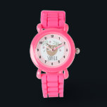 Girls Cute Sleeping Sloth Animal and Name Kids Watch<br><div class="desc">This cute and girly kids watch features a beautiful,  hand drawn sleeping sloth doodle with flowers and leaves. This lovely pink design also features a place for you to add your girl's name. The perfect jungle themed,  wildlife design for your little one!</div>