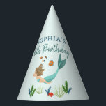 Girls Cute Under The Sea Mermaid Kids Birthday Party Hat<br><div class="desc">This cute and whimsical kids birthday part hat features an under the sea magical mermaid. The hat can be personalised with your girls name and age,  the perfect addition to any mermaid enthusiast’s birthday.</div>