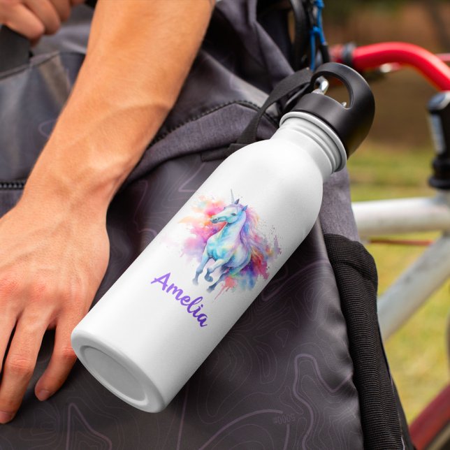 Girls Cute Unicorn Magical Rainbow Personalised  532 Ml Water Bottle (Creator Uploaded)