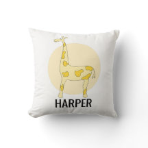 Girl's Cute Watercolor Giraffe Safari Name