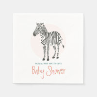 Girls Cute Zebra Safari Baby Shower