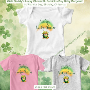 Girls Daddy's Lucky Charm St. Patrick's Day Baby Bodysuit