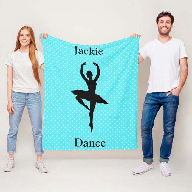 Girls Dance Polka Dot Fleece Blanket (In Situ)